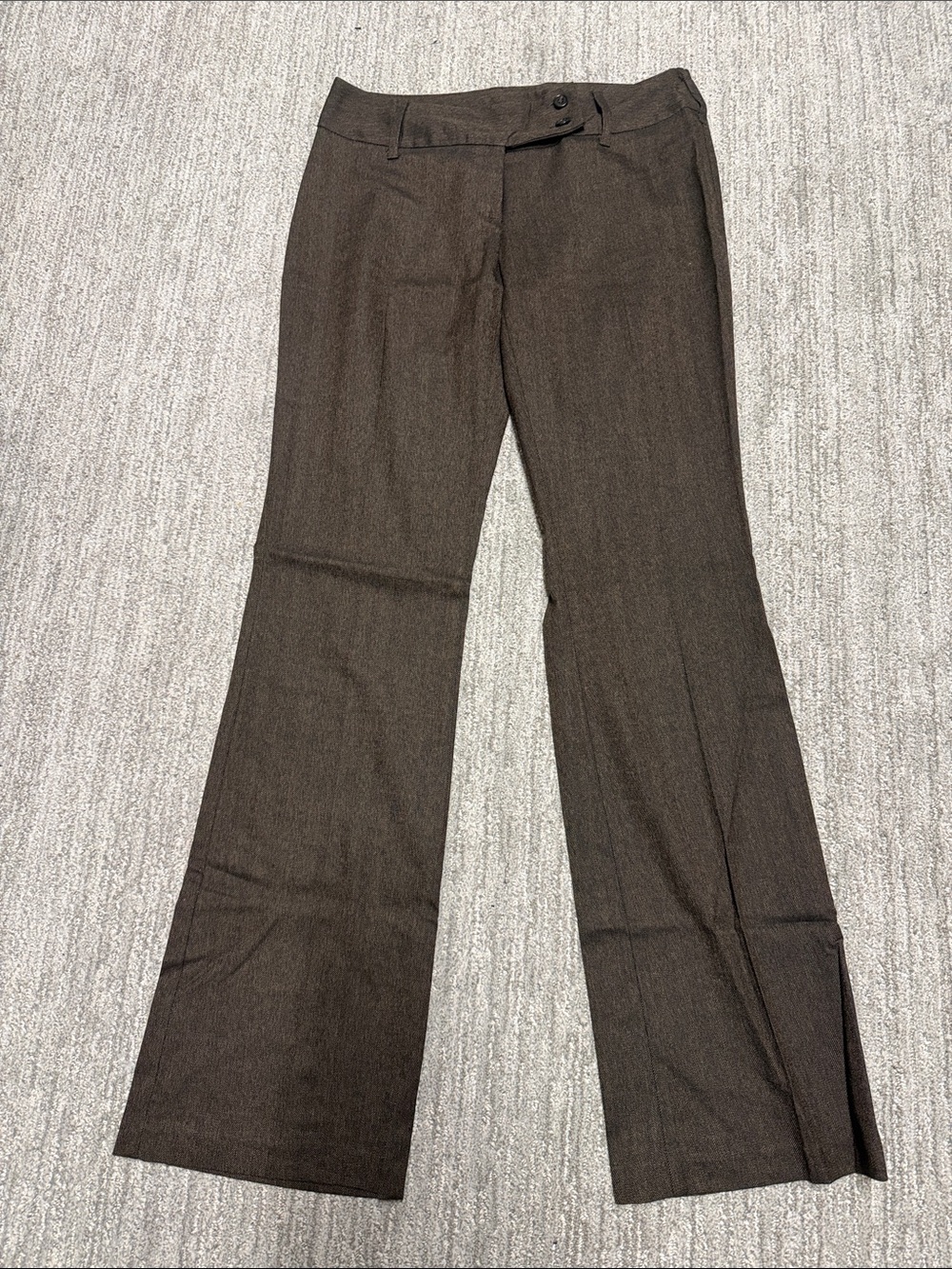 Dark Brown Wide-Leg Dress Pants